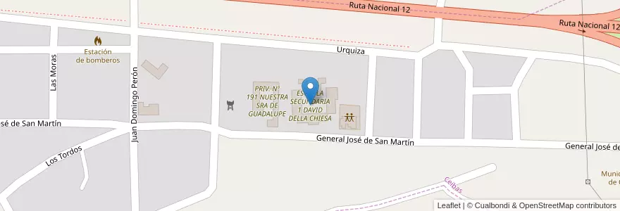 Mapa de ubicacion de ESCUELA SECUNDARIA 1 DAVID DELLA CHIESA en Argentinien, Provinz Entre Ríos, Departamento Islas Del Ibicuy, Distrito Ceibas, Ceibas.