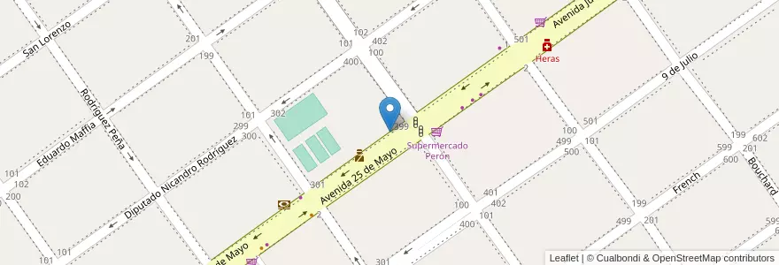 Mapa de ubicacion de Escuela Secundaria 2 en Argentinië, Buenos Aires, Partido De San Vicente.