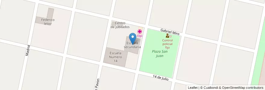 Mapa de ubicacion de Escuela secundaria en Argentinië, Buenos Aires, Partido De Morón, Castelar.