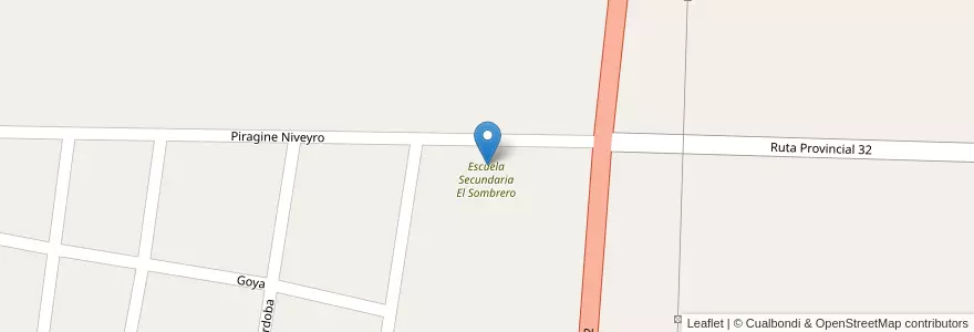 Mapa de ubicacion de Escuela secundaria en アルゼンチン, コリエンテス州, Departamento Empedrado, Municipio De Empedrado.