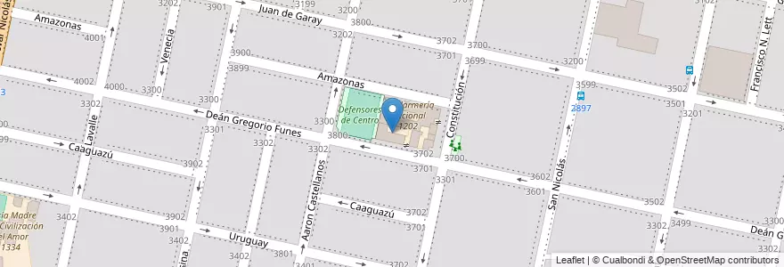 Mapa de ubicacion de Escuela Secundaria 571 en الأرجنتين, سانتا في, Departamento Rosario, Municipio De Rosario, روساريو.