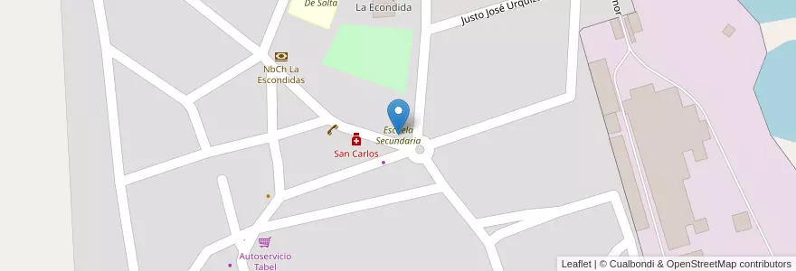 Mapa de ubicacion de Escuela Secundaria en Arjantin, Chaco, Departamento General Dónovan, Municipio De La Escondida, La Escondida.