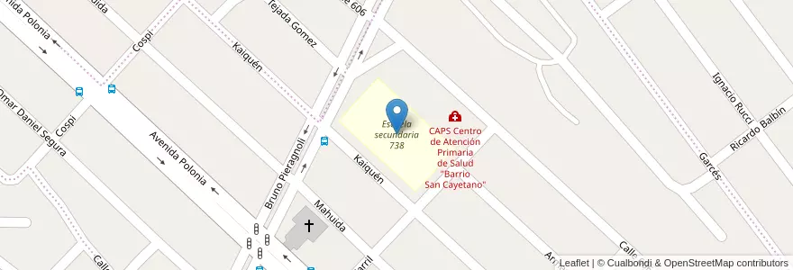 Mapa de ubicacion de Escuela secundaria 738 en Аргентина, Чили, Чубут, Departamento Escalante, Comodoro Rivadavia.