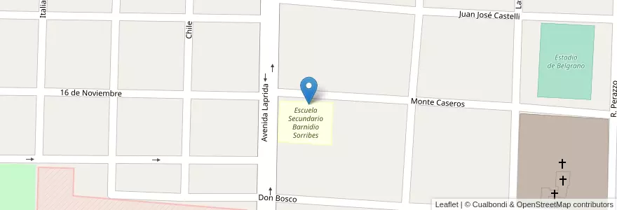 Mapa de ubicacion de Escuela Secundaria "Barnidio Abelardo Sorribes" en Argentine, Corrientes, Departamento Curuzú Cuatiá, Municipio De Curuzú Cuatiá.
