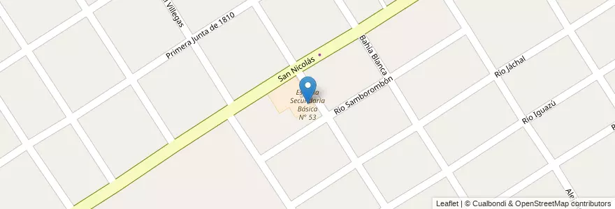 Mapa de ubicacion de Escuela Secundaria Básica N° 53 en Arjantin, Buenos Aires, Partido De Florencio Varela, Villa Vatteone.