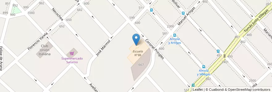 Mapa de ubicacion de Escuela Secundaria Básica N°109 en Arjantin, Buenos Aires, Partido De La Matanza, Ramos Mejía.