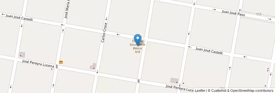 Mapa de ubicacion de Escuela Secundaria Básica Nº8 en Arjantin, Buenos Aires, Partido De Lomas De Zamora, Lomas De Zamora.