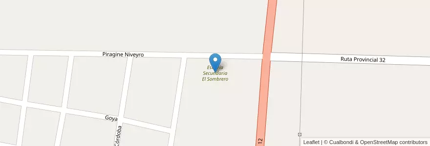 Mapa de ubicacion de Escuela Secundaria El Sombrero en 阿根廷, Corrientes, Departamento Empedrado, Municipio De Empedrado.