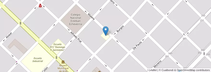 Mapa de ubicacion de Escuela Secundaria "Elisa V. de Ramongassie" en Arjantin, Buenos Aires, Partido De Azul.