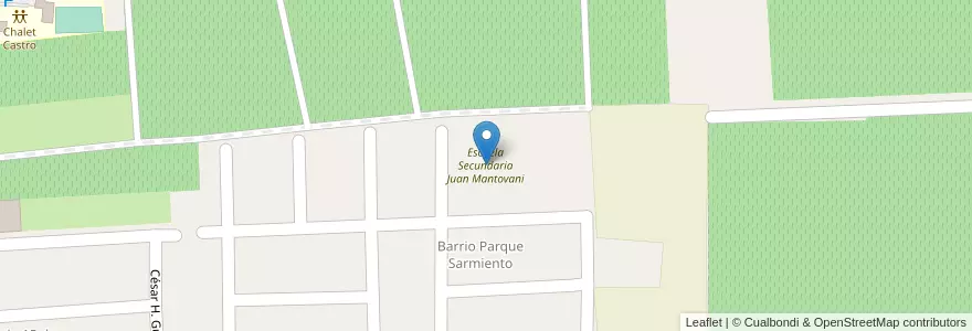 Mapa de ubicacion de Escuela Secundaria Juan Mantovani en Argentina, San Juan, Cile, Albardón.