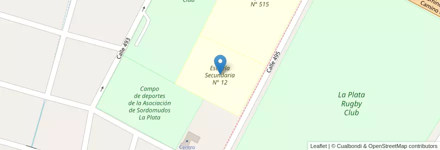 Mapa de ubicacion de Escuela Secundaria N° 12, Gonnet en Argentinien, Provinz Buenos Aires, Partido De La Plata, Manuel B. Gonnet.