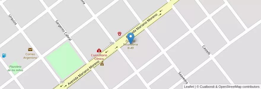 Mapa de ubicacion de Escuela Secundaria N 49 en Argentinien, Chaco, Departamento Mayor Luis Jorge Fontana, Municipio De Coronel Du Graty, Coronel Du Graty.