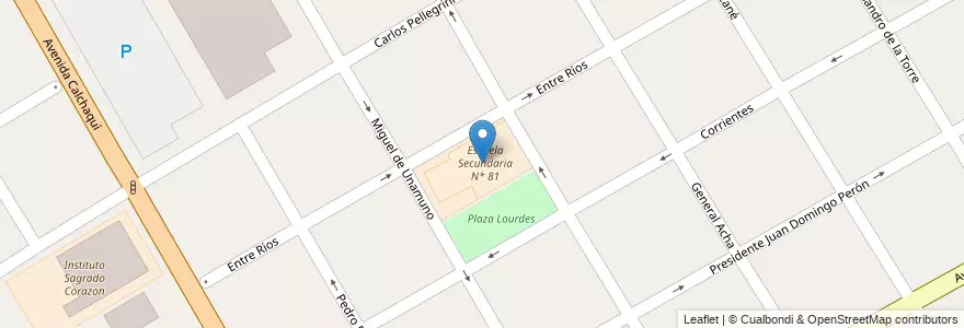 Mapa de ubicacion de Escuela Secundaria N* 81 en Arjantin, Buenos Aires, Partido De Quilmes, Quilmes.