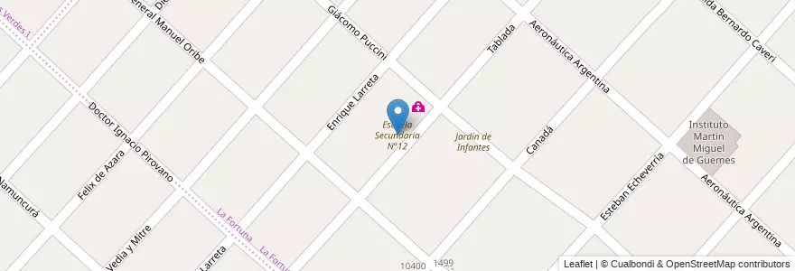 Mapa de ubicacion de Escuela Secundaria N°12 en Argentinië, Buenos Aires, Partido De Moreno, Trujui.