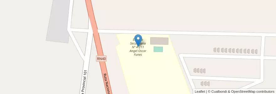 Mapa de ubicacion de Escuela Secundaria Nº 4-211 Angel Oscar Funes en Arjantin, Şili, Mendoza, Departamento San Carlos, Distrito Pareditas.