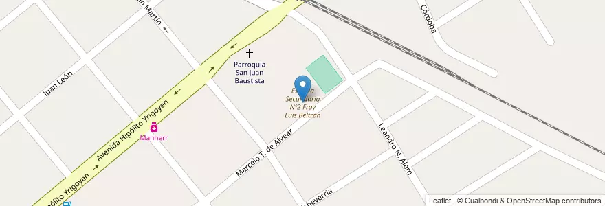 Mapa de ubicacion de Escuela Secundaria Nº2 Fray Luis Beltrán en Argentina, Provincia Di Buenos Aires, Partido De Escobar, Matheu.
