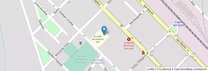 Mapa de ubicacion de Escuela Secundaria Nº4 en Argentina, Buenos Aires, Partido De Exaltación De La Cruz, Capilla Del Señor.