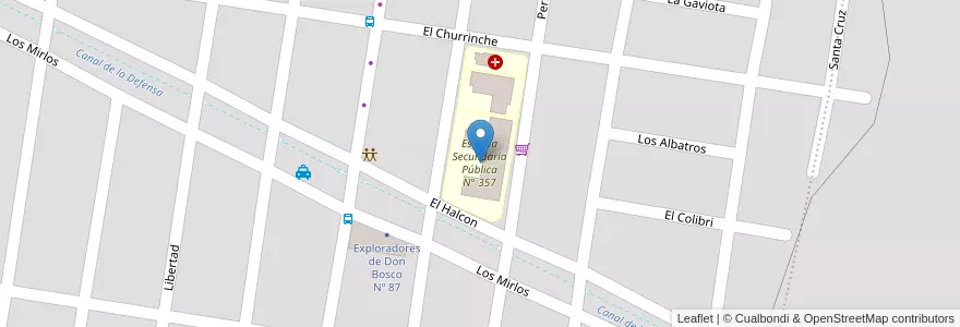 Mapa de ubicacion de Escuela Secundaria Pública N° 357 en 阿根廷, 内格罗河省, General Roca, Departamento General Roca, General Roca.