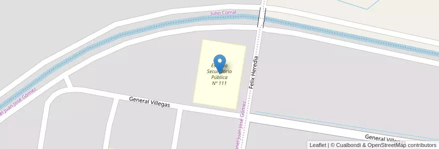 Mapa de ubicacion de Escuela Secundaria Pública Nº 111 en Arjantin, Río Negro, General Roca, Departamento General Roca.