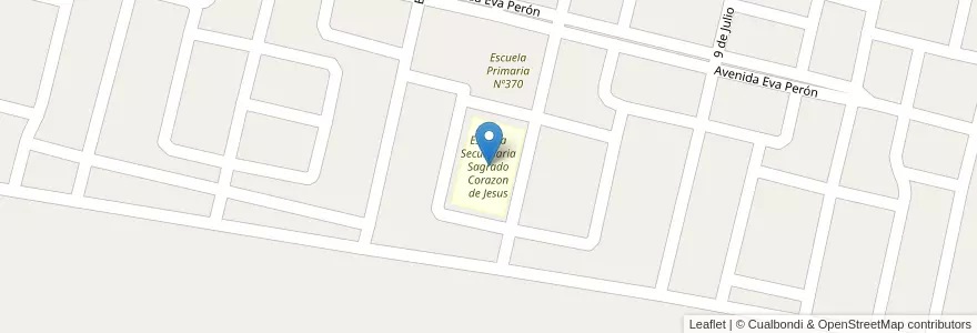 Mapa de ubicacion de Escuela Secundaria Sagrado Corazon de Jesus en アルゼンチン, コリエンテス州, Departamento Goya, Municipio De Goya.