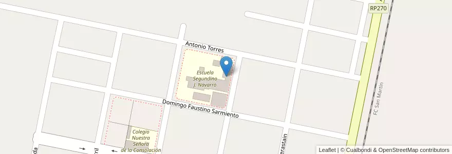 Mapa de ubicacion de Escuela Secundaria Segundino J. Navarro en 阿根廷, San Juan, 智利, 25 De Mayo.