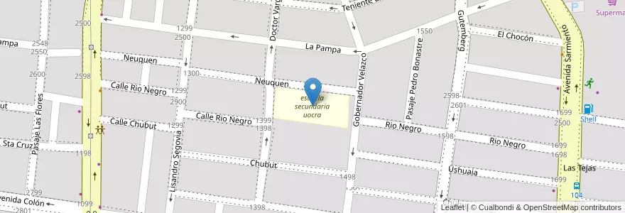 Mapa de ubicacion de escuela secundaria uocra en アルゼンチン, コリエンテス州, Departamento Capital, Corrientes, Corrientes.