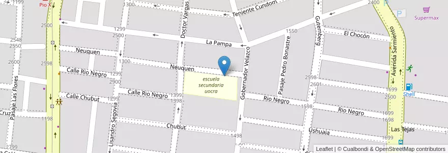Mapa de ubicacion de escuela secundaria uocra en Arjantin, Corrientes, Departamento Capital, Corrientes, Corrientes.