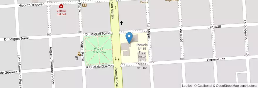 Mapa de ubicacion de Escuela Secundaria y Superior Nº 7 "José Manuel Estrada" en Аргентина, Междуречье, Departamento La Paz, Distrito Alcaraz Primero, Bovril, Bovril.