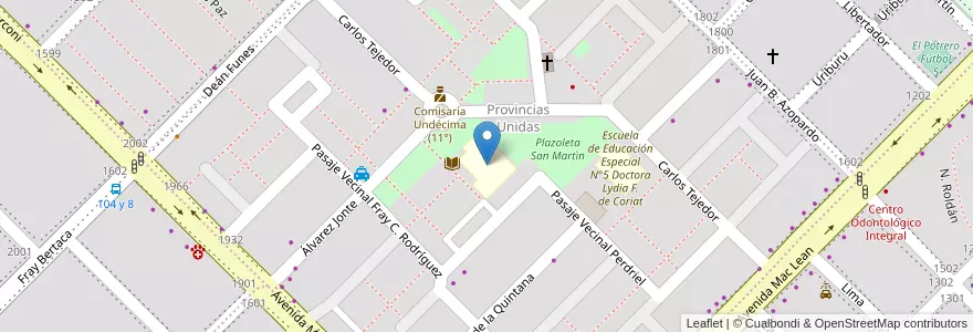 Mapa de ubicacion de Escuela Secundario N° 38 Comandante Andresito en Argentinië, Chaco, Departamento San Fernando, Resistencia, Resistencia.