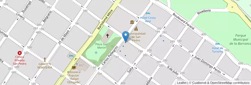 Mapa de ubicacion de Escuela Socorro Primaria en آرژانتین, استان بوئنوس آیرس, Partido De San Pedro.