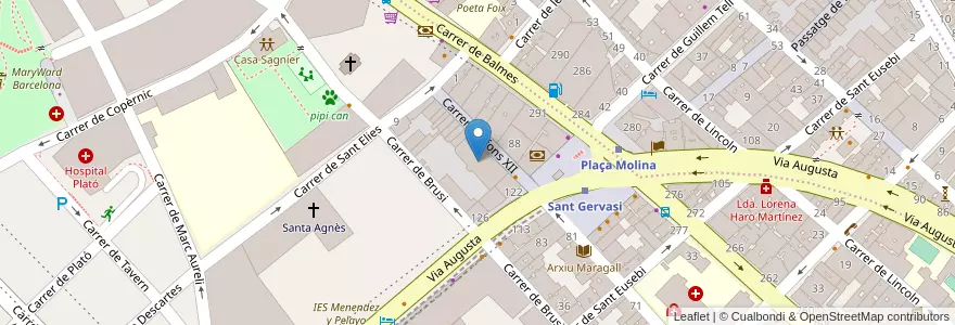 Mapa de ubicacion de Escuela Suiza de Barcelona en اسپانیا, Catalunya, Barcelona, Barcelonès, Barcelona.