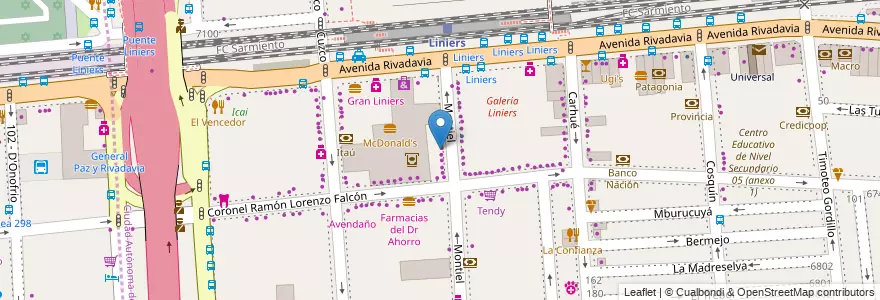 Mapa de ubicacion de Escuela Superior de Auxiliares de la Medicina, Liniers en Argentina, Autonomous City Of Buenos Aires, Comuna 9, Autonomous City Of Buenos Aires.