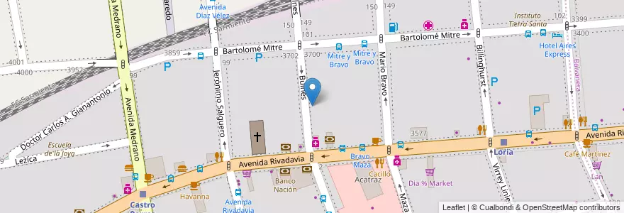 Mapa de ubicacion de Escuela Superior de Educación Artística en Arte Cerámico 01, Almagro en 아르헨티나, Ciudad Autónoma De Buenos Aires, Comuna 5, 부에노스아이레스.