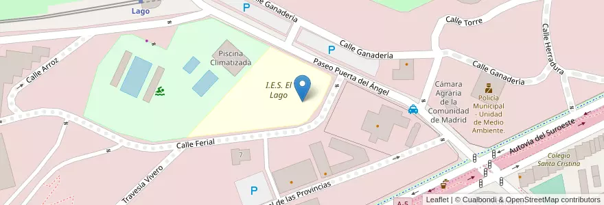 Mapa de ubicacion de Escuela Superior de Hostelería y Turismo en Spanien, Autonome Gemeinschaft Madrid, Autonome Gemeinschaft Madrid, Área Metropolitana De Madrid Y Corredor Del Henares, Madrid.