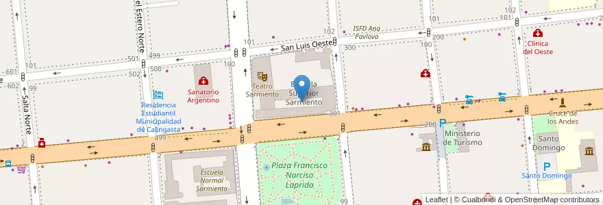 Mapa de ubicacion de Escuela Superior Sarmiento en Argentinië, San Juan, Chili, Capital.