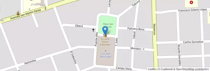 Mapa de ubicacion de Escuela Teatro Eldorado en Argentina, Misiones, Departamento Eldorado, Municipio De Eldorado, Eldorado.