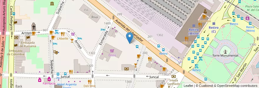 Mapa de ubicacion de Escuela Técnica 12 Libertador Gral. José de San Martín, Retiro en アルゼンチン, Ciudad Autónoma De Buenos Aires, Comuna 1, ブエノスアイレス.