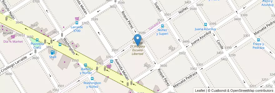 Mapa de ubicacion de Escuela Técnica 21 Fragata Escuela Libertad, Coghlan en الأرجنتين, Ciudad Autónoma De Buenos Aires, Comuna 12, Buenos Aires.