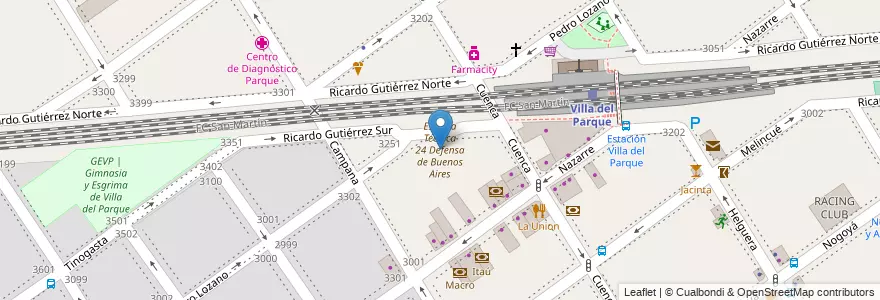 Mapa de ubicacion de Escuela Técnica 24 Defensa de Buenos Aires, Villa del Parque en Argentinien, Ciudad Autónoma De Buenos Aires, Buenos Aires, Comuna 11.