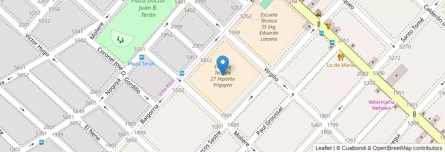 Mapa de ubicacion de Escuela Técnica 27 Hipólito Yrigoyen, Monte Castro en Argentinië, Ciudad Autónoma De Buenos Aires, Buenos Aires, Comuna 10.