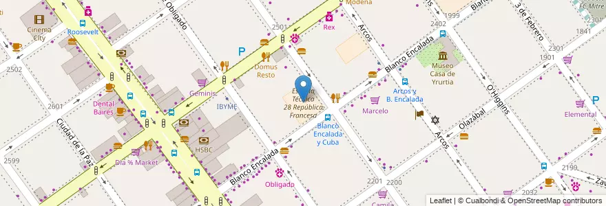 Mapa de ubicacion de Escuela Técnica 28 República Francesa, Belgrano en Arjantin, Ciudad Autónoma De Buenos Aires, Buenos Aires, Comuna 13.