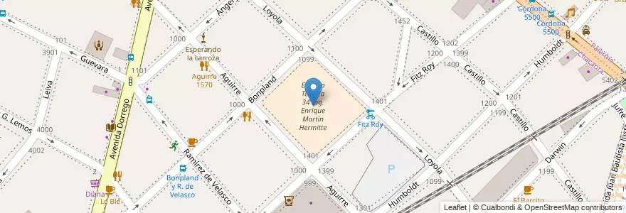Mapa de ubicacion de Escuela Técnica 34 Ing. Enrique Martín Hermitte, Chacarita en Argentinien, Ciudad Autónoma De Buenos Aires, Buenos Aires, Comuna 15.