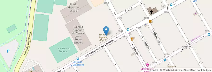 Mapa de ubicacion de Escuela Técnica 36 Alte. Guillermo Brown, Saavedra en 阿根廷, Ciudad Autónoma De Buenos Aires, Comuna 12, 布宜诺斯艾利斯.
