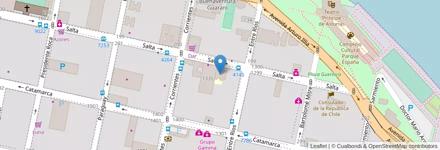 Mapa de ubicacion de Escuela Técnica 628 Servando Bayo en 아르헨티나, Santa Fe, Departamento Rosario, Municipio De Rosario, 로사리오.