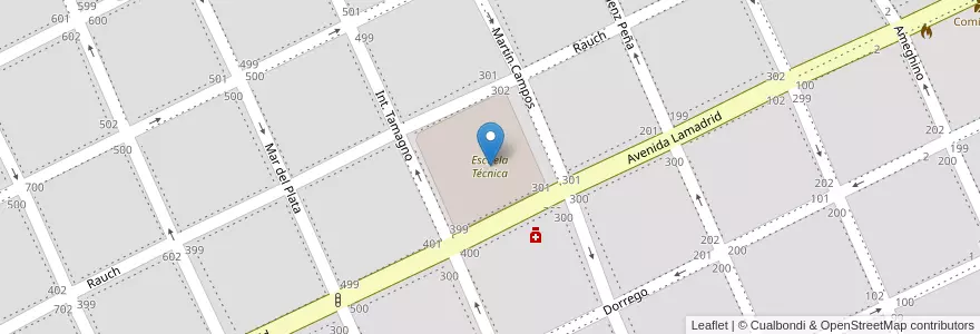 Mapa de ubicacion de Escuela Técnica en آرژانتین, استان بوئنوس آیرس, Partido De Dolores, Dolores.