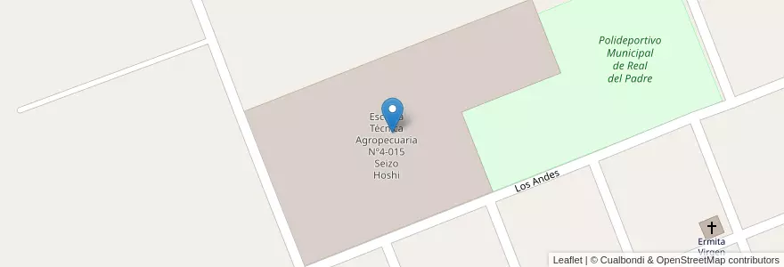 Mapa de ubicacion de Escuela Técnica Agropecuaria Nº4-015 Seizo Hoshi en Argentine, Chili, Mendoza, Departamento San Rafael, Distrito Real Del Padre.