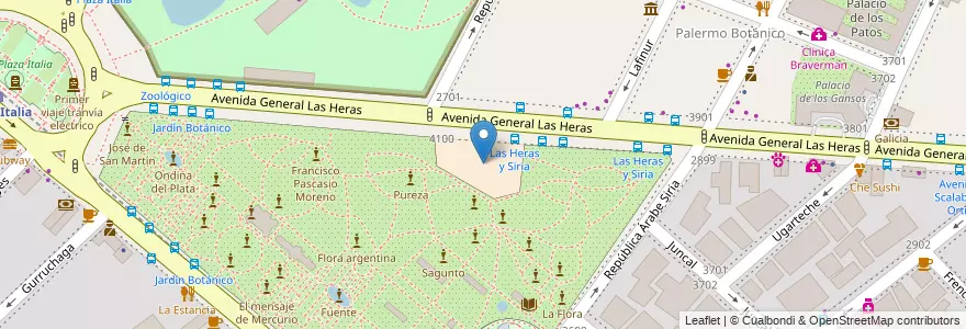 Mapa de ubicacion de Escuela Técnica de Jardinería Cristóbal M. Hicken DE 09, Palermo en 阿根廷, Ciudad Autónoma De Buenos Aires, 布宜诺斯艾利斯, Comuna 14.