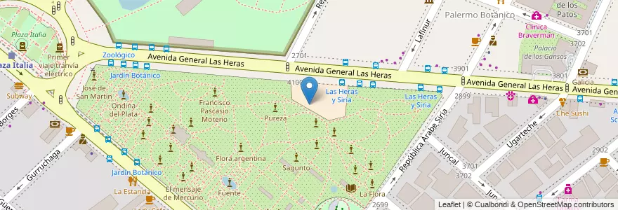 Mapa de ubicacion de Escuela Técnica de Jardínería Cristóbal M. Hicken, Palermo en آرژانتین, Ciudad Autónoma De Buenos Aires, Buenos Aires, Comuna 14.