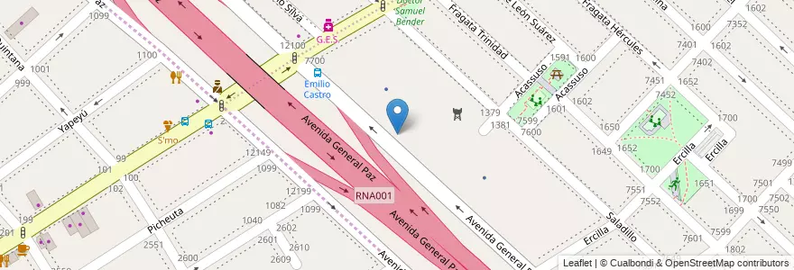 Mapa de ubicacion de Escuela Técnica de Vialidad Nacional N°1 Maestro Mayor de Obras Don Oreste Casano, Mataderos en 阿根廷, Ciudad Autónoma De Buenos Aires, 布宜诺斯艾利斯.