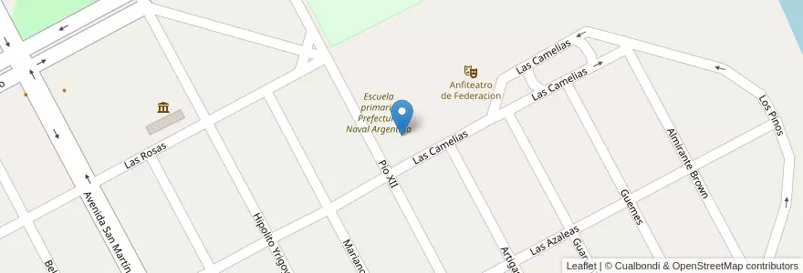 Mapa de ubicacion de Escuela tecnica Fray Luis Beltran en Argentina, Provincia Di Entre Ríos, Departamento Federación, Distrito Gualeguaycito, Federación.